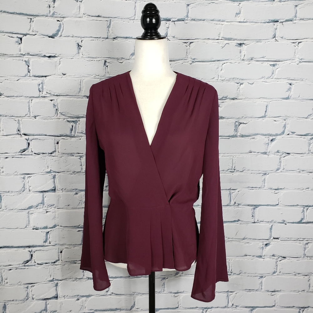 Elizabeth and James Purple Wrap Blouse